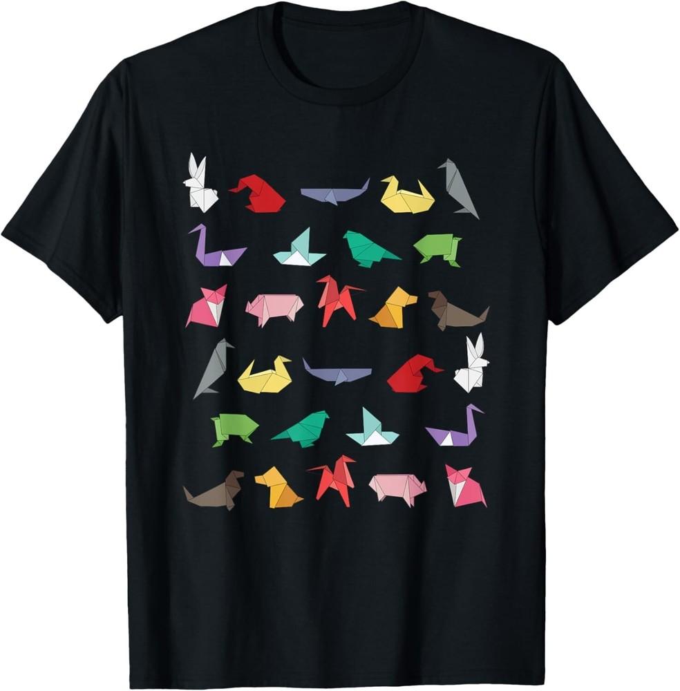 

Paper Origami Animals Gifts for Origami Lovers Japanese Art Gift Unisex T-Shirt 3XL