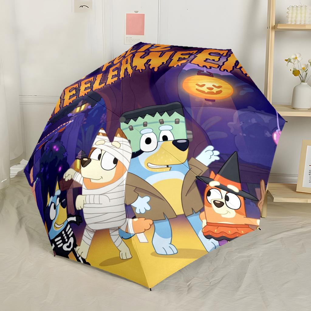 Bluey Bingo Adventure Portable Automatic Umbrella Retractable Design with 8-Rib Durability Sturdy Construction Travel Essential Stylish Accessory