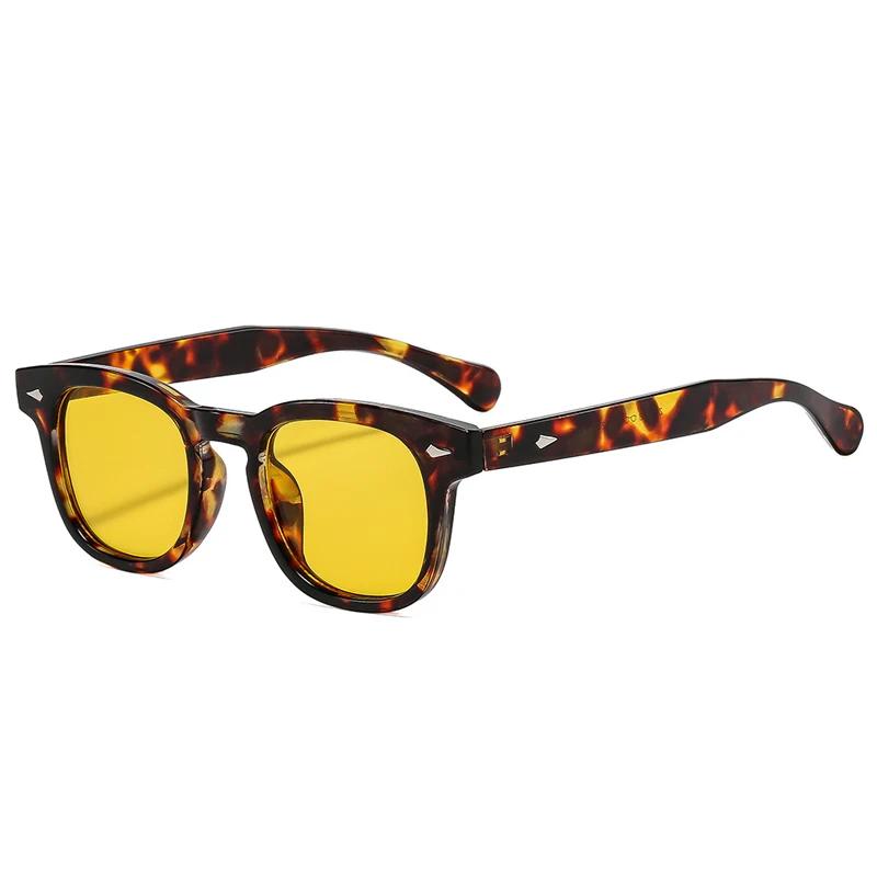 Fashion Women Sunglasses Square Rivets Retro Orange Black Shades UV400 Clear Lens Frame