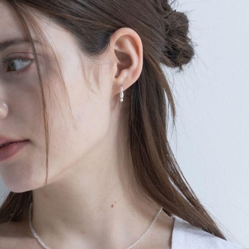 BEFORE MOONRISE [Silver 925] Wavy Balls Earrings SE203