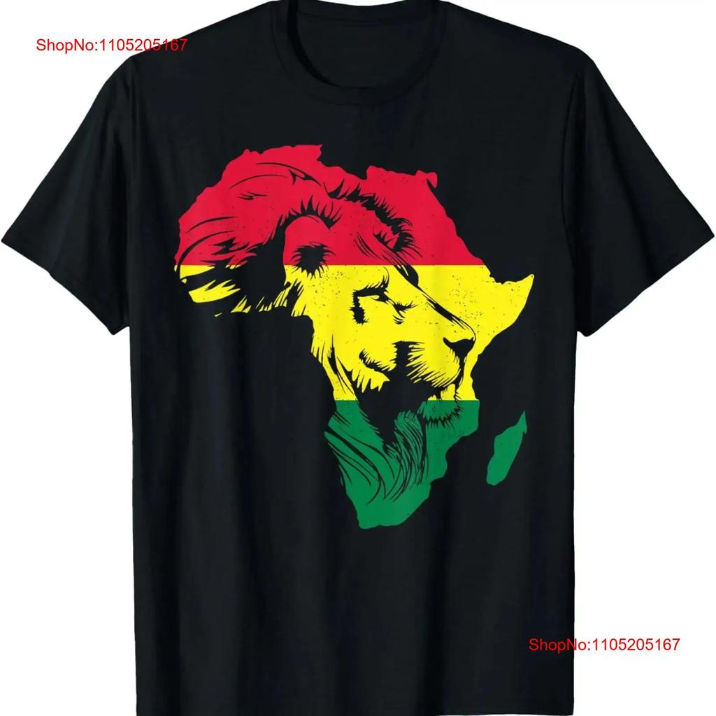 Roar Africa Map Lion Face Reggae Rasta Design T Shirt Vintage Breathable Designer Clothes Stylish Streetwear