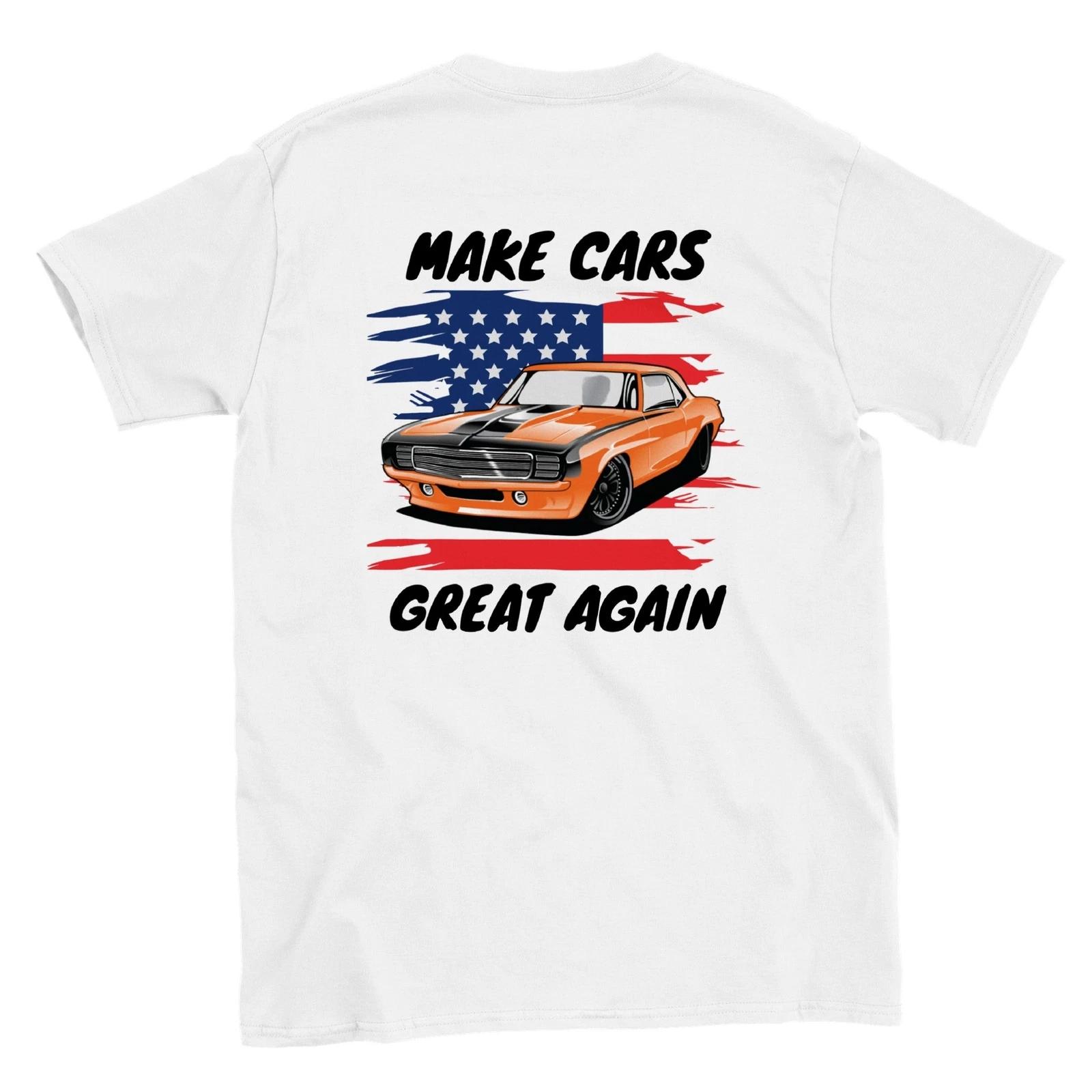 Make Cars Great Again - Hot Rod - Back Print - Crewneck T-shirt XXXL