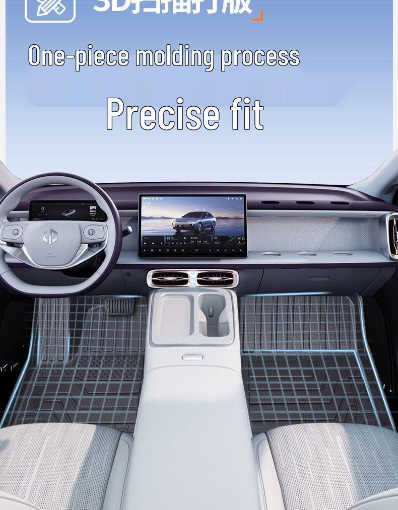 Leapmotor B01 Floor Mats Set: TPE Full Surround, Rear Row & Trunk, Waterproof, New Style.
