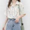 Hong Kong-Inspired Ink Wash Sun Protection Short Sleeve Shirt for Women
