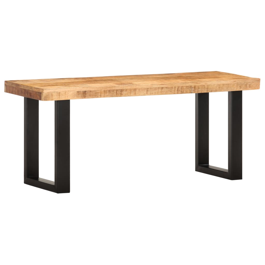 Bench 110 cm Rough Mango Solid Wood and Steel