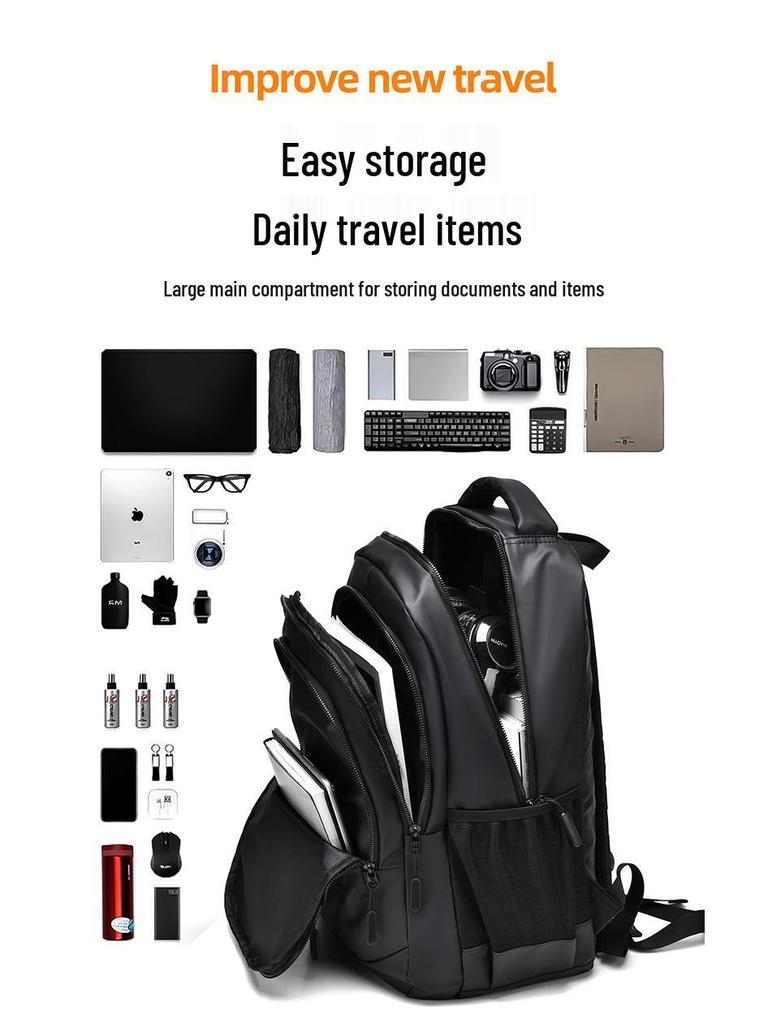 Men's High-End Waterproof Laptop Backpack - Cross-Border Fashion & Travel Schoolbag