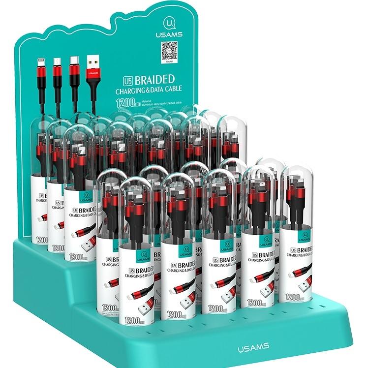 Usams Kabel Pleciony U5 2A Lightningczerwony/Red 1,2M Sj220Ip02 (Us-Sj220)