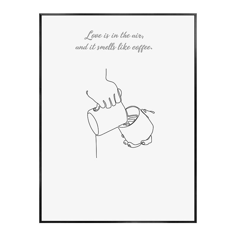 Abstract Line Drawing Coffe Poster Funny Quotes Kitchen Decorative Paintings Canvas Nordic Wall Art Picture Home Cafe Decoration