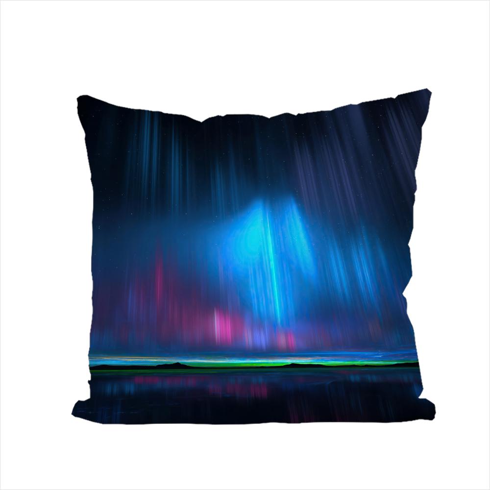 Polar Lights Pillow Case For Car Sofa Decorative Home Doublesided Print Plush Square Throw Pillow Cushion Cover