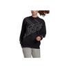 Adidas Color Block Large Logo Crew Neck Casual Sweatshirt Women Sweatshirt Black GM5634
