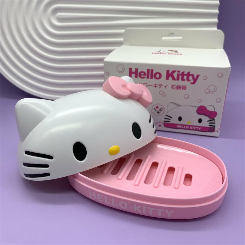 Cartoon Character Soap Dish Soap Box with Cover Plastic Soap Holder for Bathroom Kitchen Sink Countertop Use One Size розовый