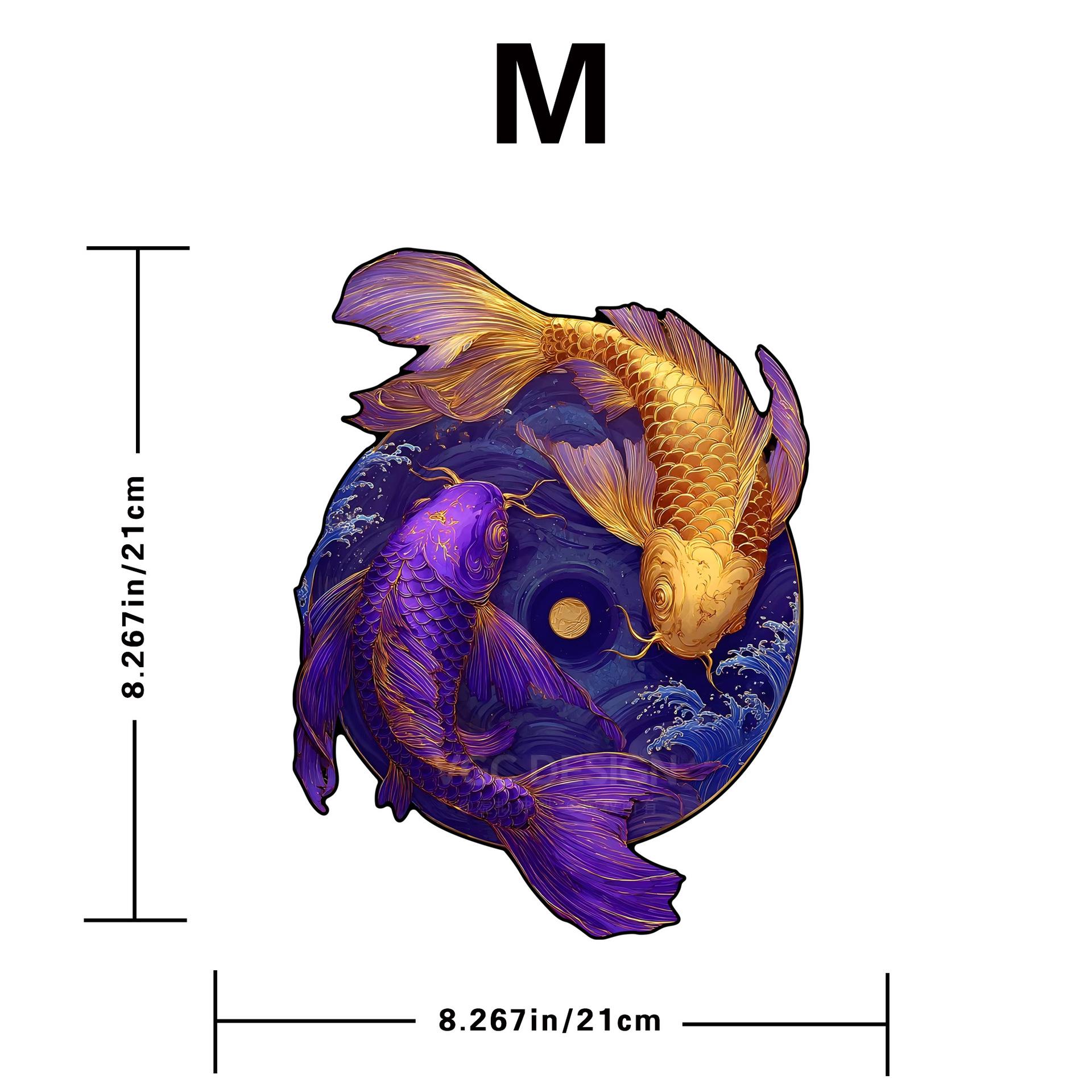 Cross-border Tai Chi Fish Wooden Irregular Puzzle - New Style Piggy Bank Decompression Toy