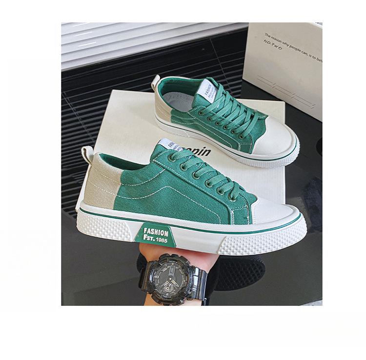 2025 Men's Breathable Canvas Shoes - Autumn Low-Top Fashion Sneakers with Versatile Thick Soles for Casual or Sports Wear