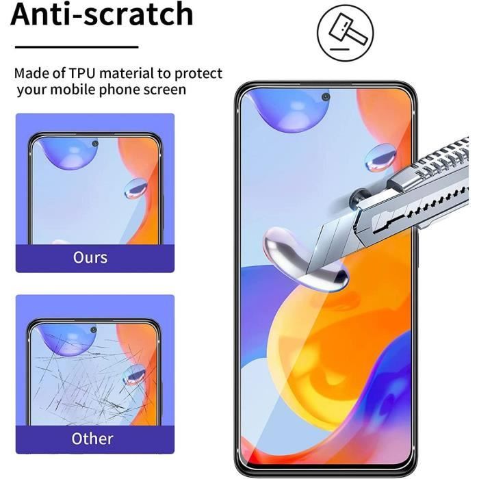 Displayschutzfolie aus gehärtetem Glas für Xiaomi Redmi Note 11 Pro 4G/5G - Transparent - 4er-Pack