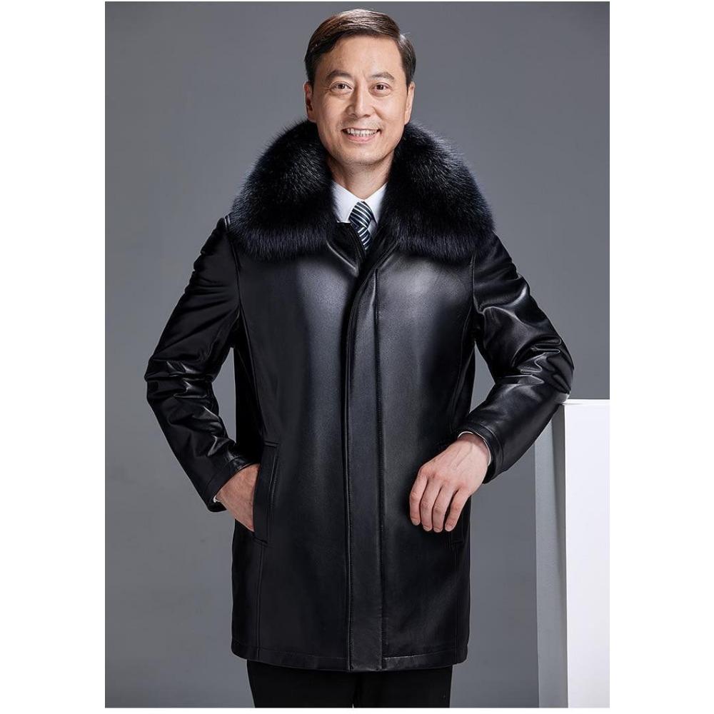 

Кожаная куртка мужская меховая зимняя флисовая утолщенная мужская шуба норковая шуба натуральная кожаная куртка 2XL