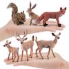 Forest Wildlife Pvc Animal Decor Set With Realistic Squirrel Fox Rabbit Deer For Holiday Home Decoration