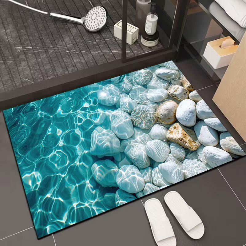 Nordic 3D Visual Stone Diatom Mud-Resistant Easy Clean Entrance Doormat