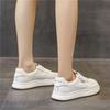 Women's Versatile Thick-Soled White Leather Sneakers for Spring & Autumn - Casual Sports & Skate Shoes