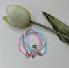 5Piece Bead Bracelets Women Four Leaf Clovers Pendant Bracelets Elastic String