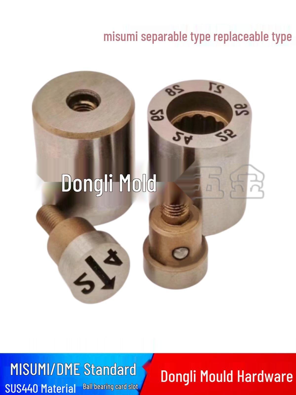 Standard Mold Core Insert: Adjustable Year 25 Date Stamp, Front Removable Parting Surface. MISUMI Standard Interchangeable Stamp
