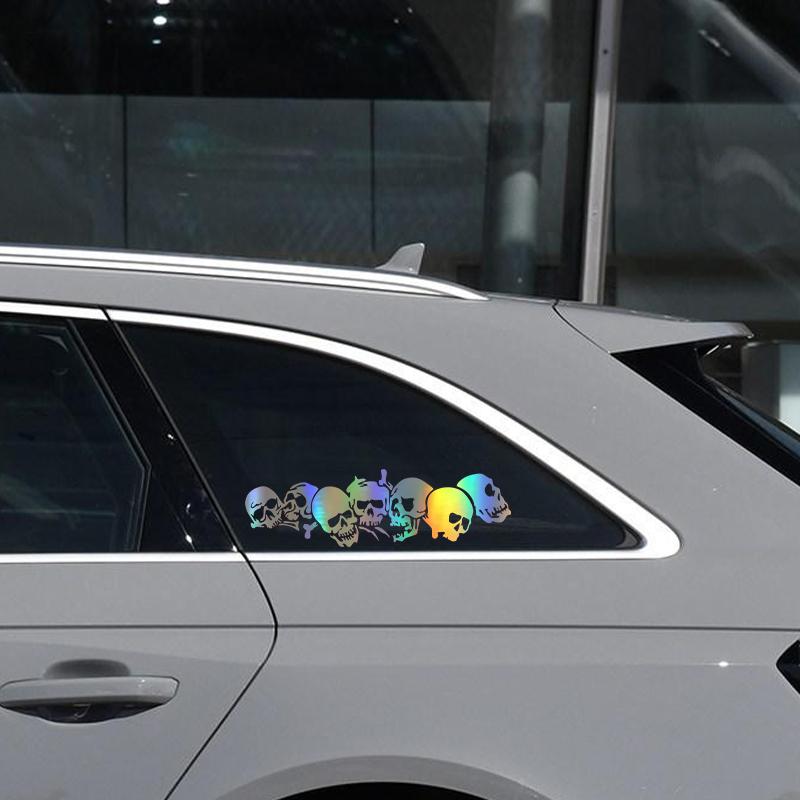 G096 22.8X6.7CM New SKULL Vinyl Car Stickers Motorcycle Decals Car Styling Accessories Fashion Black/white/laser