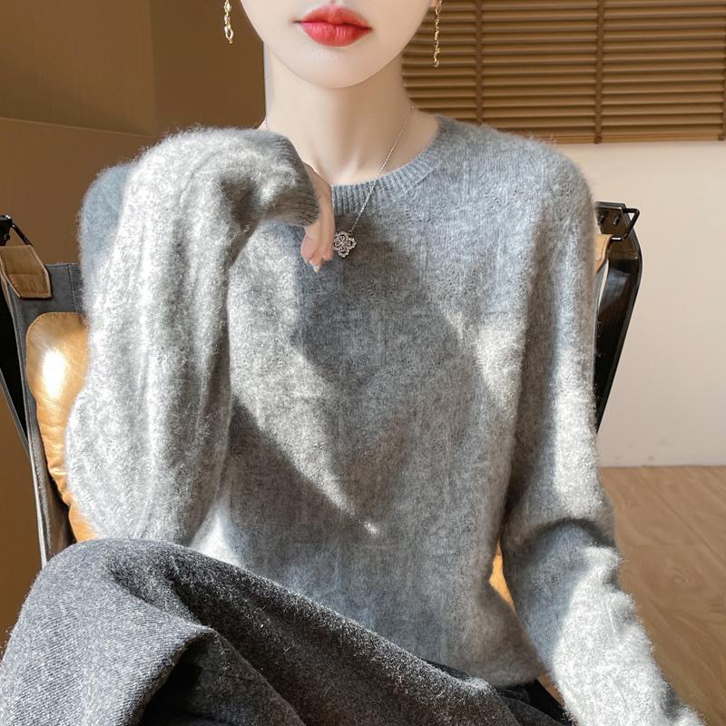 Women's Cashmere Sweater Qinghe Cashmere 30% Cashmere 70% Wool Autumn and Winter Pullover Warm and Fashionable