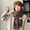 Autumn and Winter Scarves Women's Winter High-end Scarves Thickened and Warm Tonglu Imitation Cashmere Plaid Scarves