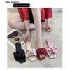 Silk Fabric Bow, Flat Bottomed Slippers, Breathable Casual Women's Shoes, Lightweight Cool Slippers