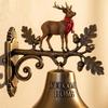 Rustic Metal Welcome Bell Christmas Wall Mounted Door Bell Vintage Dinner Bell for Outdoor Front Door Porch Home Decor