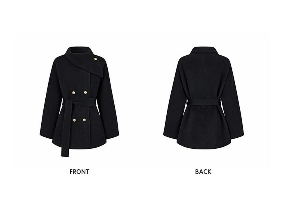 White Princess-Style Wool Coat: Women's 2025 Petite Winter Design, Short & Warm