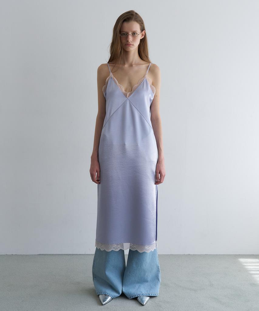 Obeodyupeulleeo Lace Satin Dress_Lavender