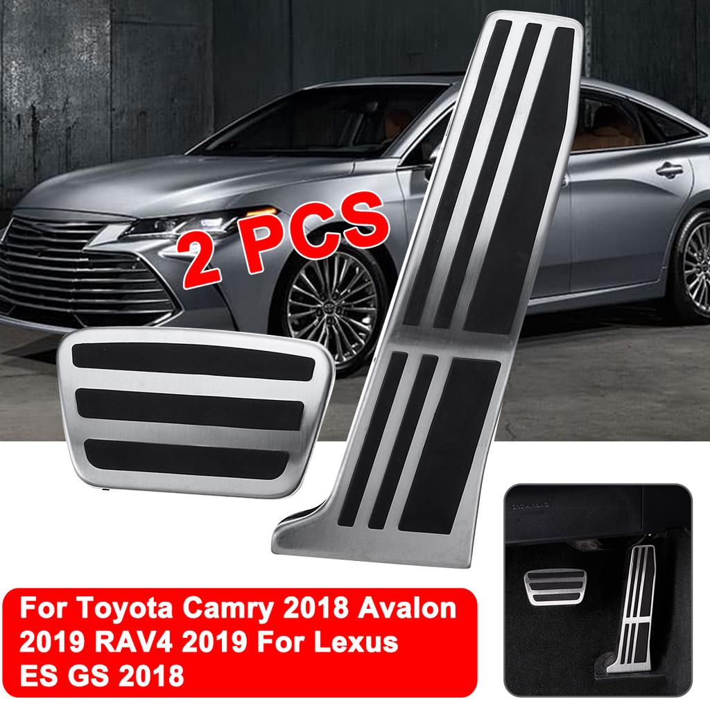 For 2018 2019 Toyota Camry Non-Slip Aluminum alloy Pedal Cover Automatic Motor No Drill Brake Gas Rest Pedals Accelerator Accessories 3pcs (RED)