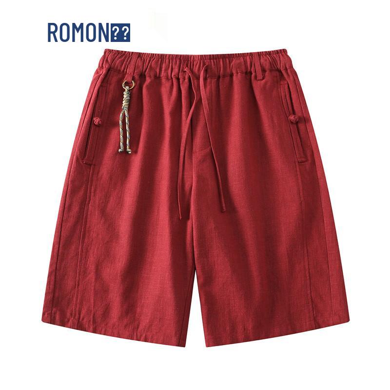 ROMON Men s Linen Blend Casual Shorts 2XL