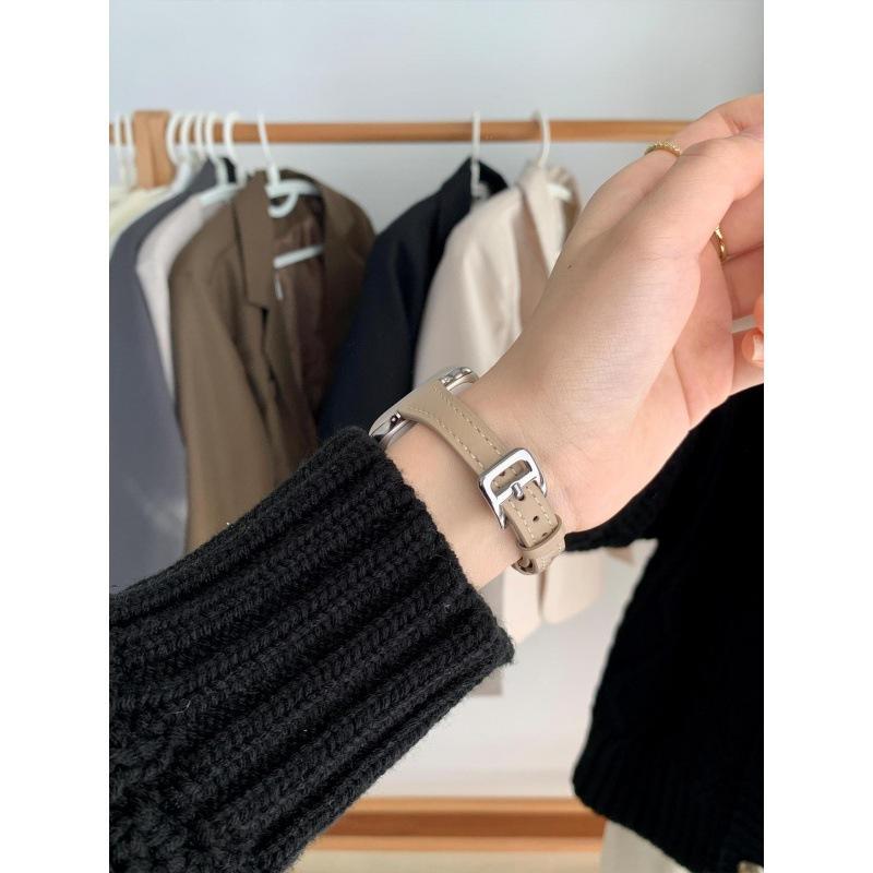 Applicable to s10 Apple S11 Watch iwatch6789SE Small Waist Leather Strap FIT4 Huawei GT6 Xiaomi 9