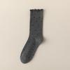 5/10 Pairs Ear Shaped Hem Socks for Women Spring Autumn Polka Dot Girl Instagram Style Cute Polka Dot Sweat Absorbing Mid Calf Socks and Pile Socks