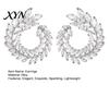 Women Alloy Earrings Laurel Leaf Hoop for Women, Silver Plated Earrings, Statement For Elegant Circular Fashion Jewelry Party Daily Wear Dazzling