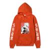 Jujutsu Kaisen Satoru Gojo Hoodie Unisex Fleece Sweatshirt Red Background Manga Portrait Kanji Sleeve Autumn Winter Pullover
