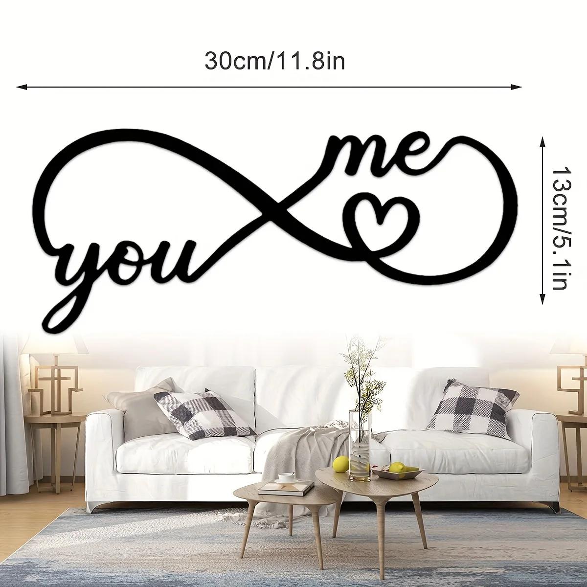 Геометрический Бесконечное Сердце Металлический Декор Стены Стильный Черный Знак Для Дома — фото 5