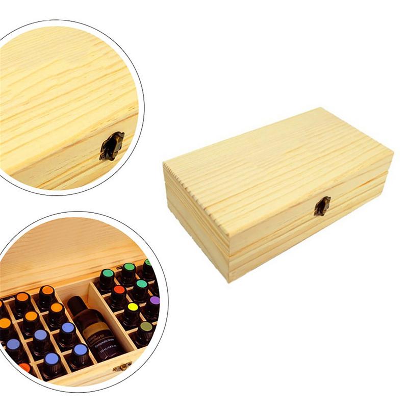 Wooden Storage Box Solid Wood Essential Oil Bottle Storage Case Essential Oil Packing Box Perfume Bottle Nail Polish Organizer