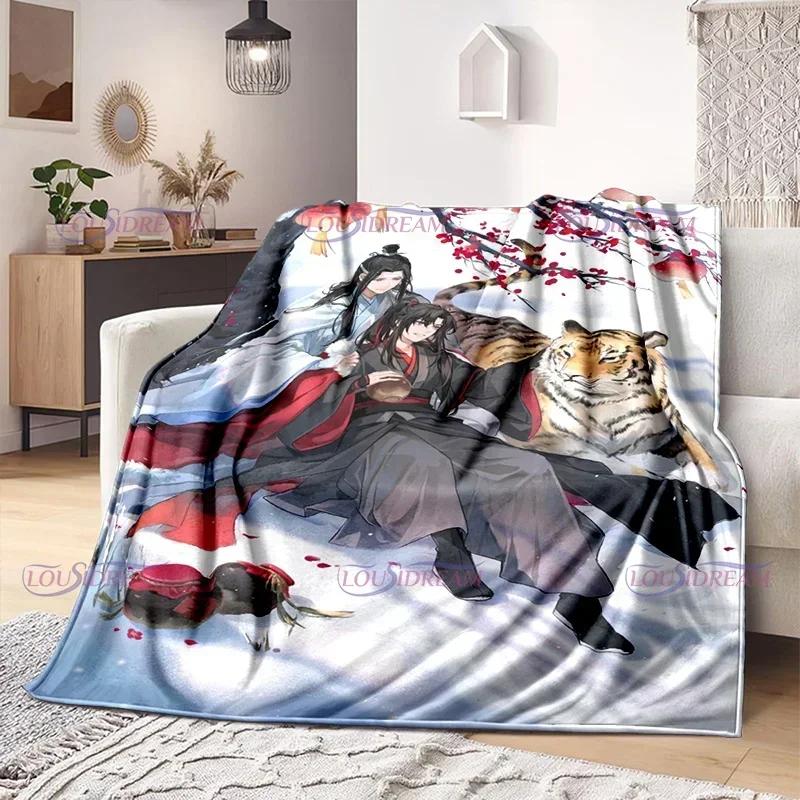 Comics Cartoon Mo Dao Zu Shi Wei Wuxian Flannel Blanket Sofa Girl Warm Home Lan Wangji Blanket Gift Customize Woman Bedding#