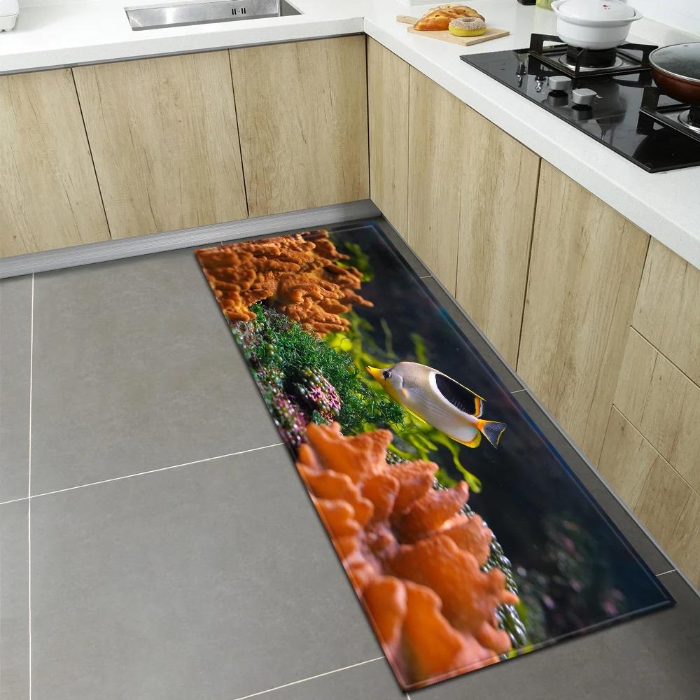 Underwater World Pattern Home Kitchen Floor Mat Door Decoration Floor Mat