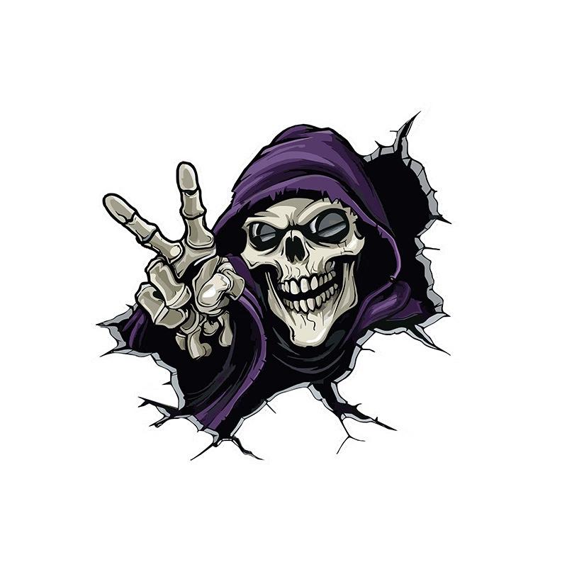 Pegatina de calavera para coche, adhesivo decorativo de Halloween para carrocería y motocicleta