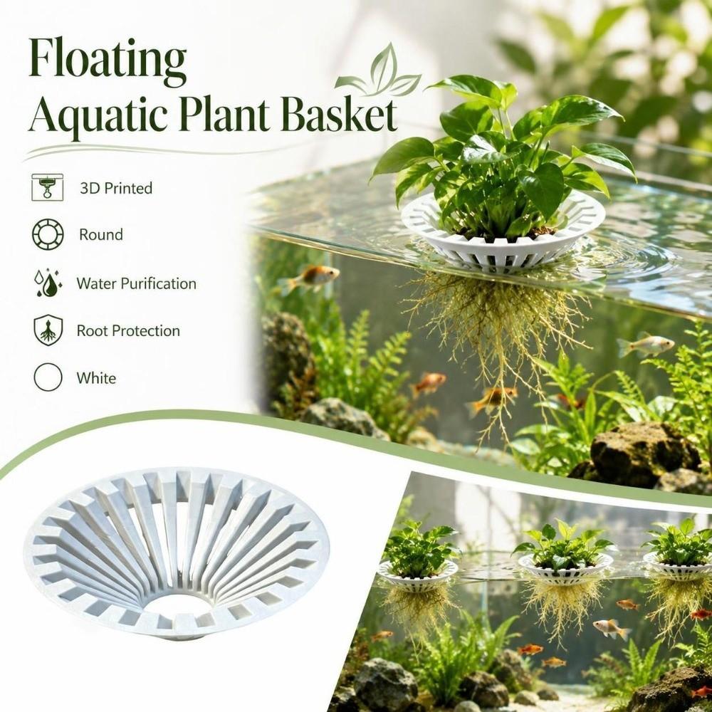 3D Printed Floating Colonization Basket Round Hydroponic Planting Basket Aquatic Environment