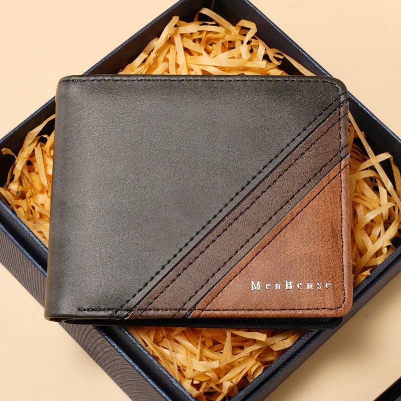 New Men'S Wallet Men'S Short Wallet Middle-Aged And Youth Wallet Large Capacity Multi-Card Wallet