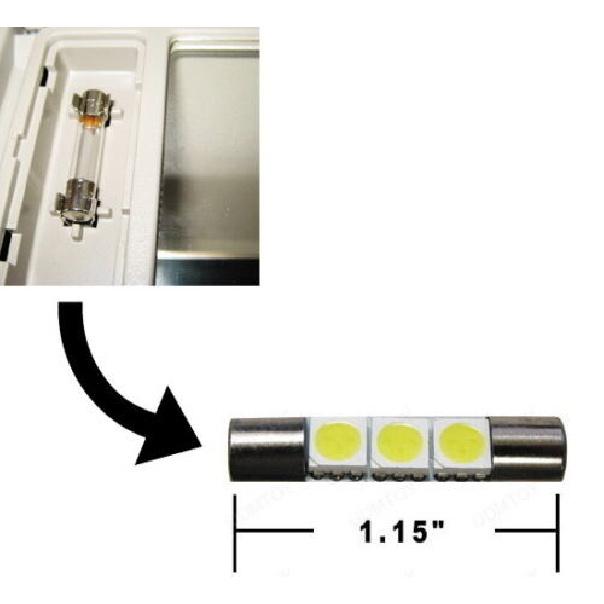 (2) Xenon White F30-WHP 6641 LED Bulbs For Sun Visor Vanity Mirror Lights