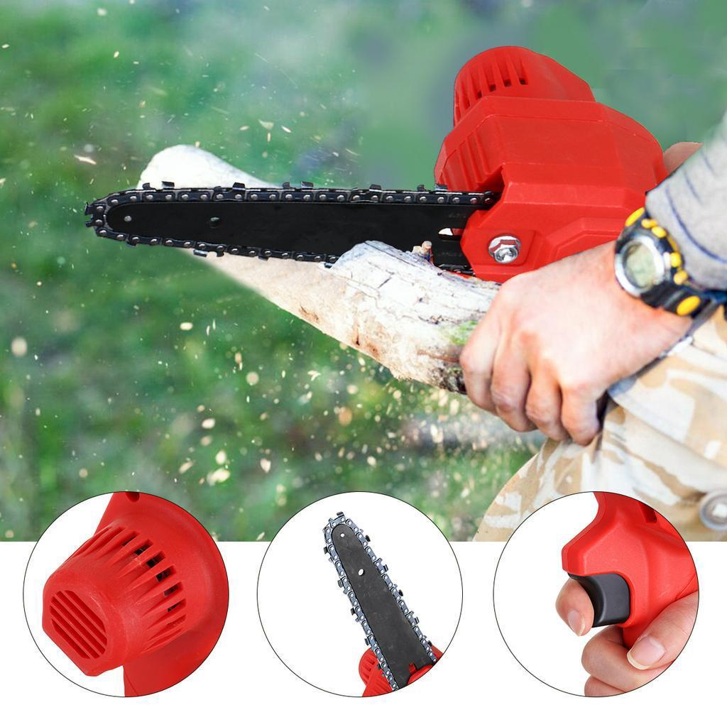 Cordless Electric Protable Chain saw 6-Inches For Tree Branch Wood Cutting Tool Kits For Wood Cutters Electric Mini Chainsaws 24V