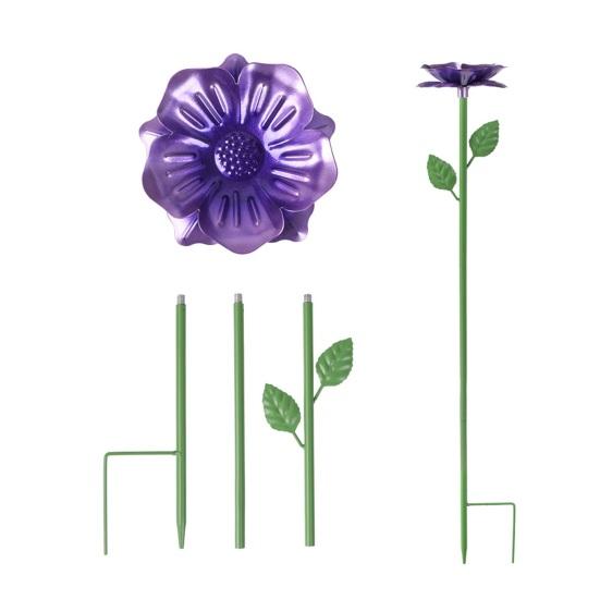 Metal Blomsterhavepæl Dekorativ Bi Vandingsstation Kolibri Fodder Mini Fuglebad Udendørs Bestøver Drikkeskål til Bier i Haven