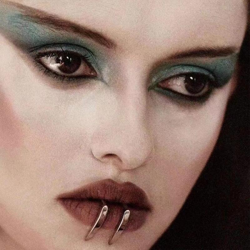 Edgy Snake Tooth Lip Jewelry Clip On Copper Materials Jewelry Accessories For Hip Hop Event And Daily Wear