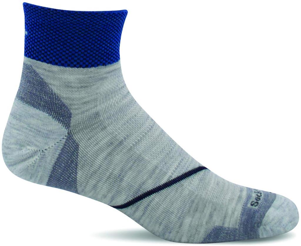 Sockwell Pulse Quarter Firm Compression US Gray Men's Socks, Size Medium/Large, Color