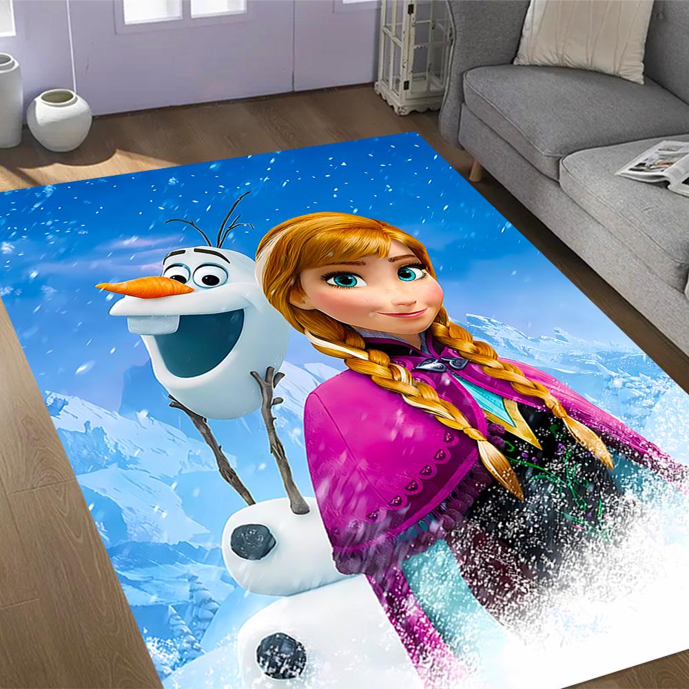 Frozen Olaf Cartoon Theme Non-Slip Rug - Made of Polyester, Suitable for Home Décor, Bedrooms, Living Rooms, Entryways, and Studios.